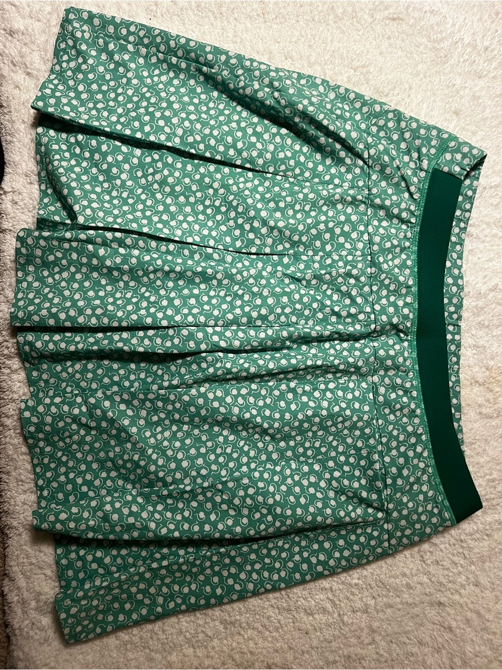 RLX Ralph Lauren Green Printed Circle Skater Skirt